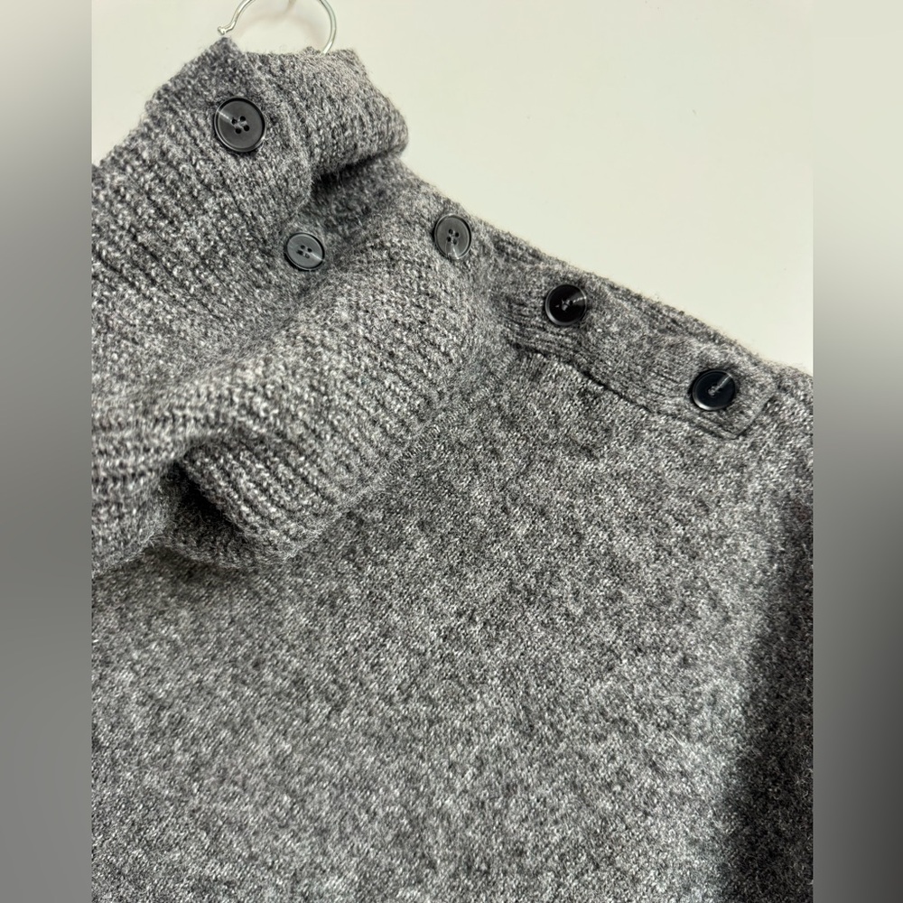 Soft Surroundings Turtleneck Gray Button Neckline… - image 2